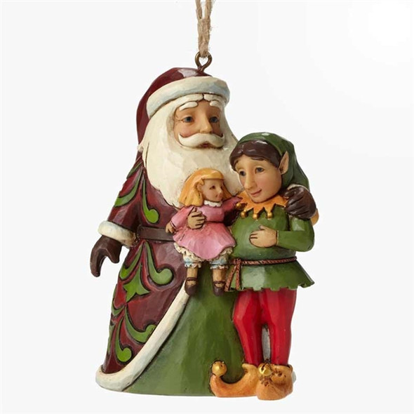 Heartwood Creek Santa with Elf Ornament by Jim Shore 4049409