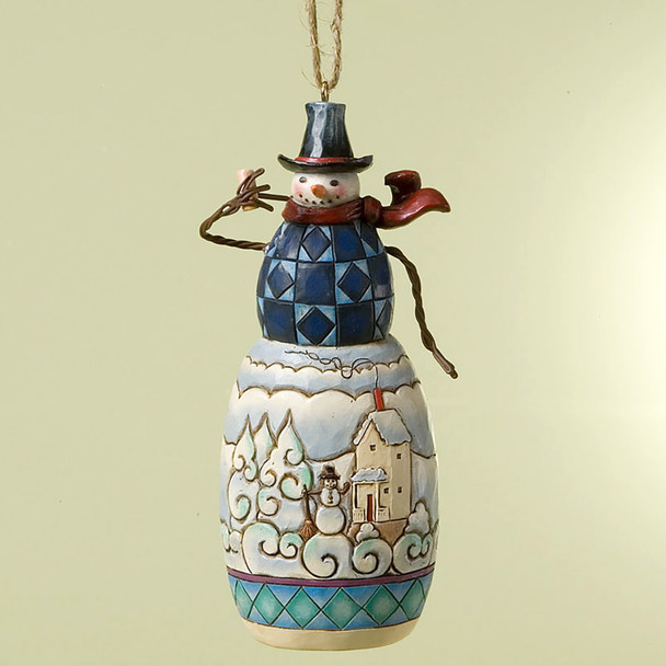 Jim Shore Heartwood Creek Snowman with Pipe Ornament 4023469
