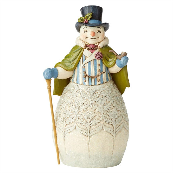 Heartwood Creek Victorian Snowman with Cape and Cane Figurine by Jim Shore