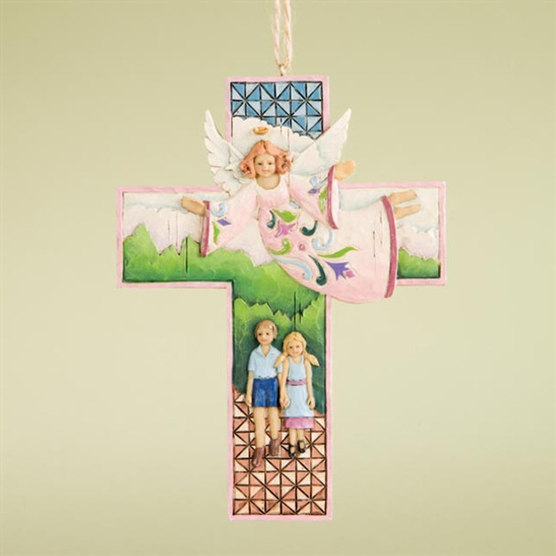 Heartwood Creek Guardian Angel Cross Ornament by Jim Shore