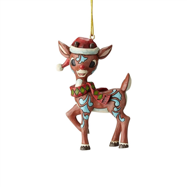 Rudolph Traditions in Santa Hat Ornament