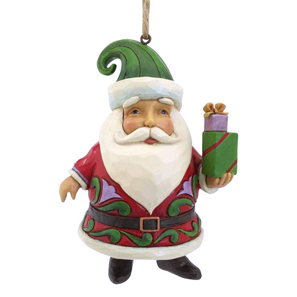 Jim Shore Heartwood Creek Santa Holding Gifts Christmas Ornament 4058823