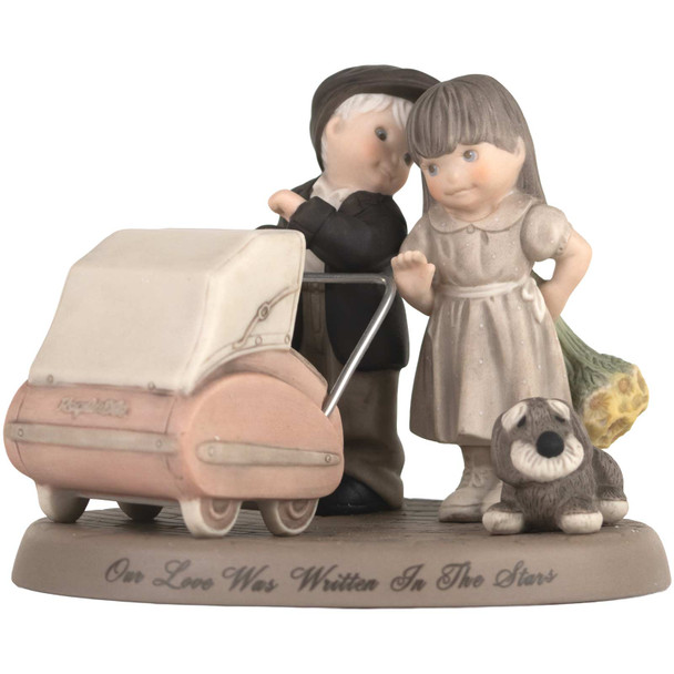 Pretty as a Picture Girl and Boy with Baby Carriage Figurine - 110887 - Vintage 2002 Release