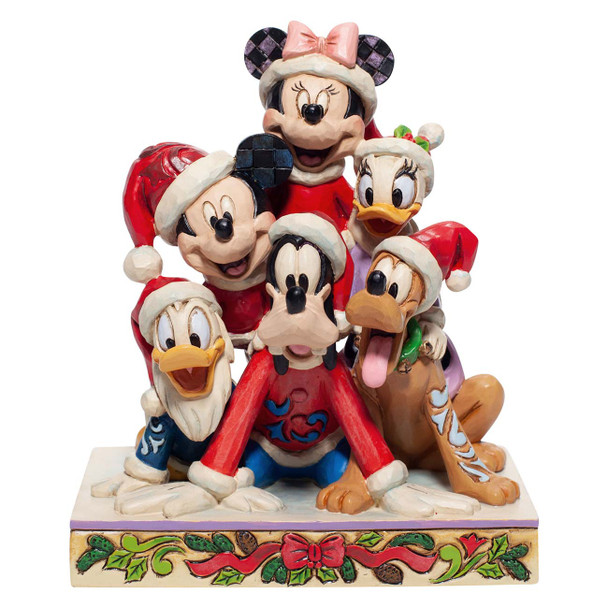 Front View | Disney Traditions Christmas Mickey and Friends Statue, 6007063