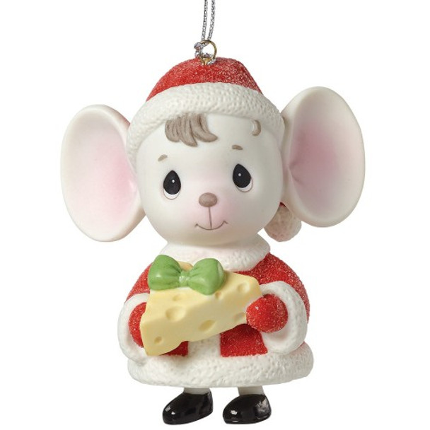 Precious Moments Mouse with Cheese Bell Ornament (161047).