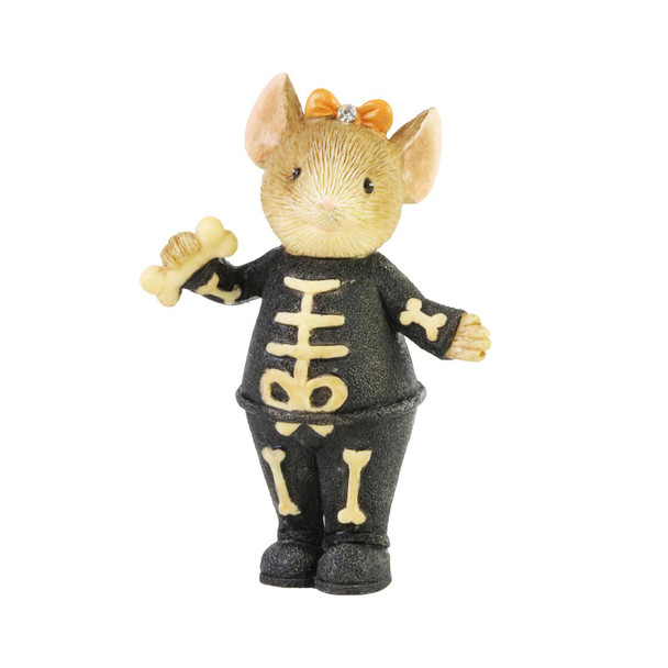 Tails with Heart Halloween Skeleton Mouse Figurine, 6009245.