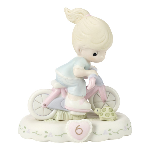 Precious Moments Growing in Grace Age 6 Blonde Girl Bicycle Figurine, 152012.