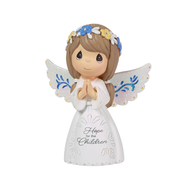 Front view of Precious Moments Hope For the Children Ukraine Support Mini Figurine, 229401.