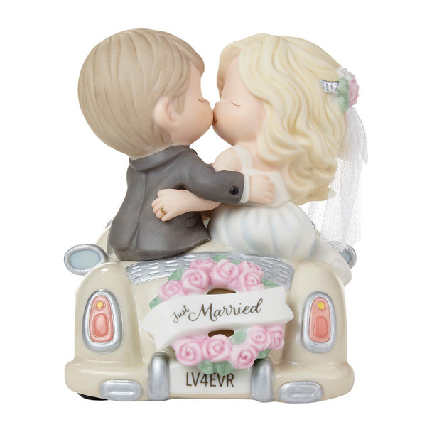 Back view of the Precious Moments 'On The Road to Forever' Just Married Figurine, 222011.