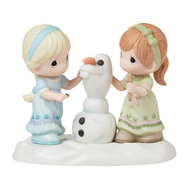 Front view of the Disney Showcase Building a Snowman is Better With You Frozen Figurine by Precious Moments, 222025.