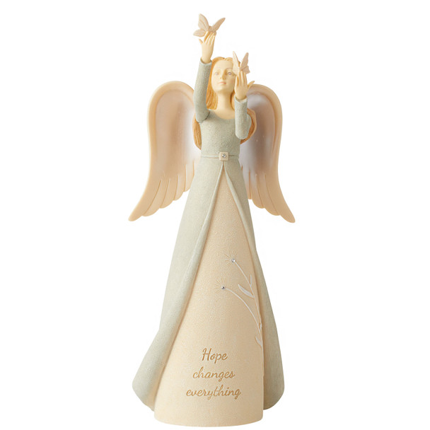 Front view of the Foundations Hope Changes Everything Angel Figurine, 6013012.