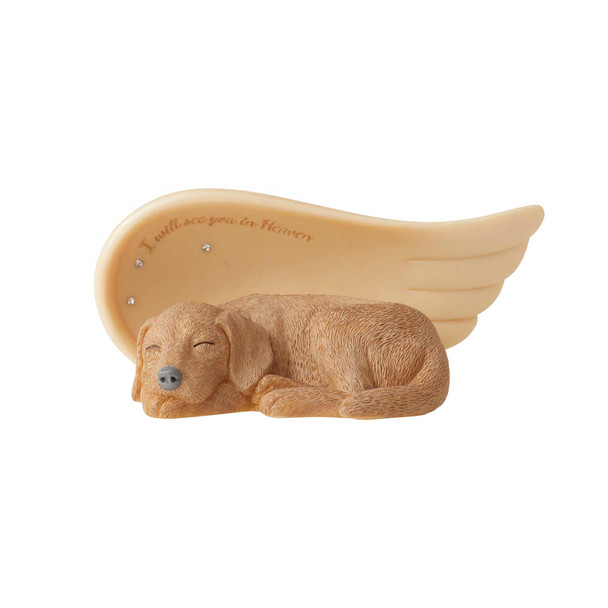 Front view of the Foundations Dog in Heaven Angel Figurine, 6013035.