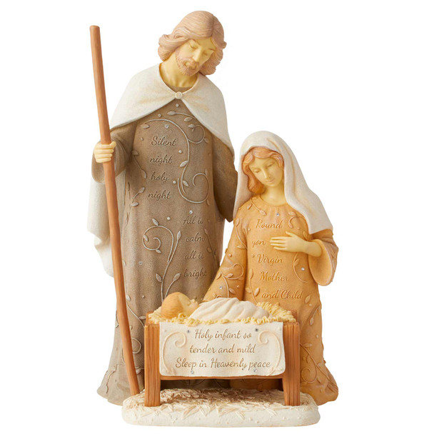 Front view of the Foundations Silent Night Nativity Figurine, 6013086.