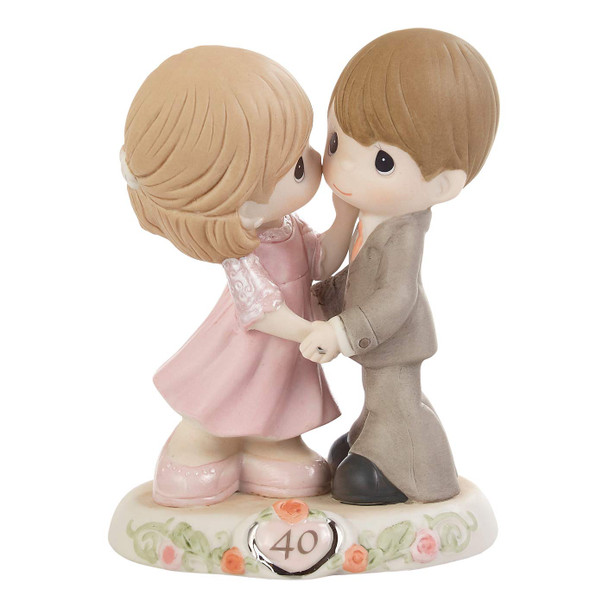 Front view of the Precious Moments 'Sweeter As They Years Go By' 40th Wedding Anniversary Figurine, 113008.