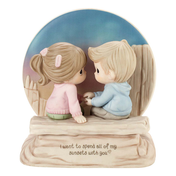 Front view of the Precious Moments 'I Want to Spend All of my Sunsets with You' Couple Figurine, 201033.