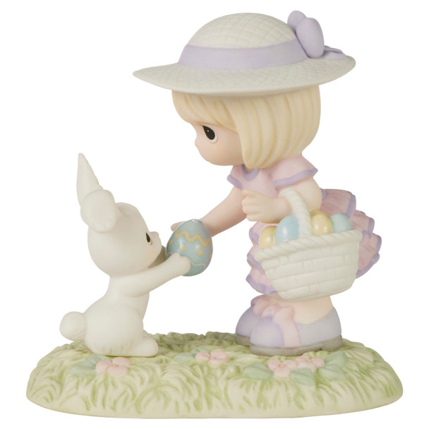 Precious Moments Girl With Easter Bunny Figurine - I Find You Egg-straordinary, 239023.