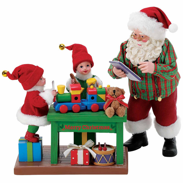 Possible Dreams Santa Claus Training Helpers 10.5in Christmas Figurine, 6015177.