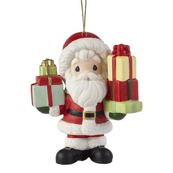 Precious Moments 14th Annual Santa Ornament 'Loaded Up With Christmas Cheer' – 3.75" Porcelain – 221012