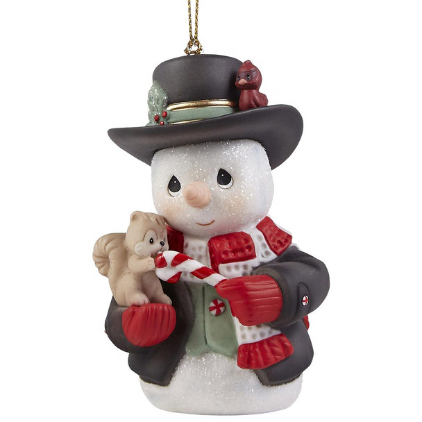 Precious Moments 13th Annual Snowman with Squirrel Tree Ornament - 221016