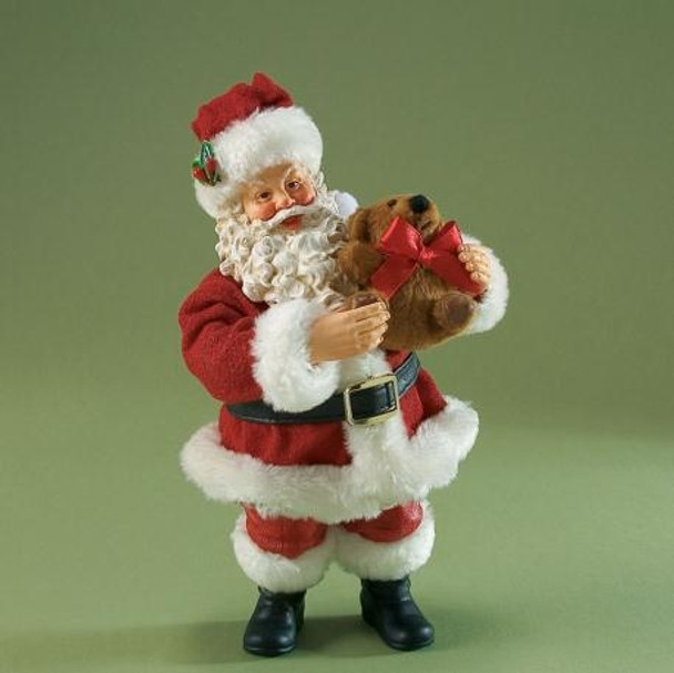 Santa with Christmas Teddy Bear - Possible Dreams Figurine