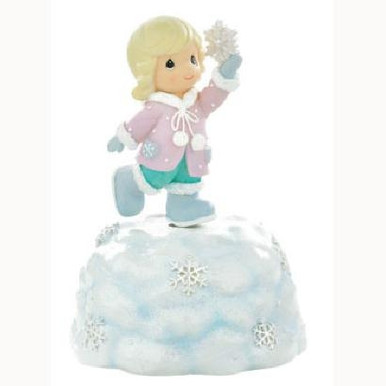 Girl with Snowflake - Precious Moments Rotating Musical Figurine