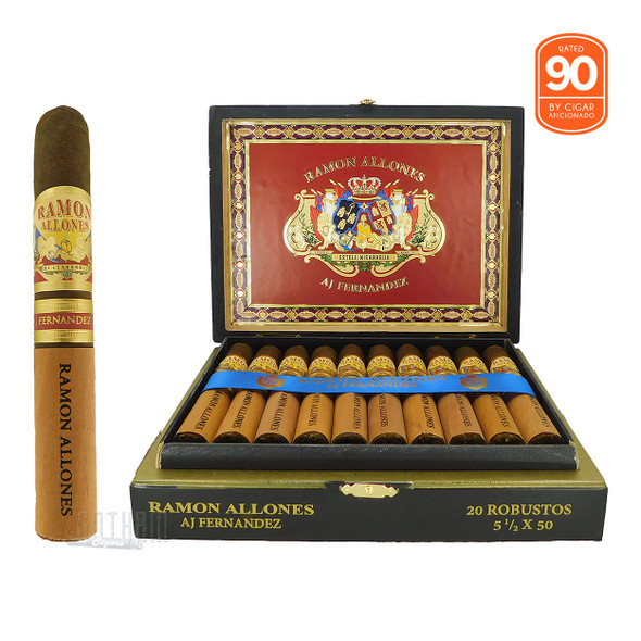 AJ Fernandez Ramon Allones Habano Robusto open box and stick