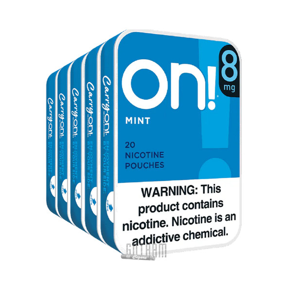 ON! Nicotine Pouches Mint 8MG - 5 Cans
