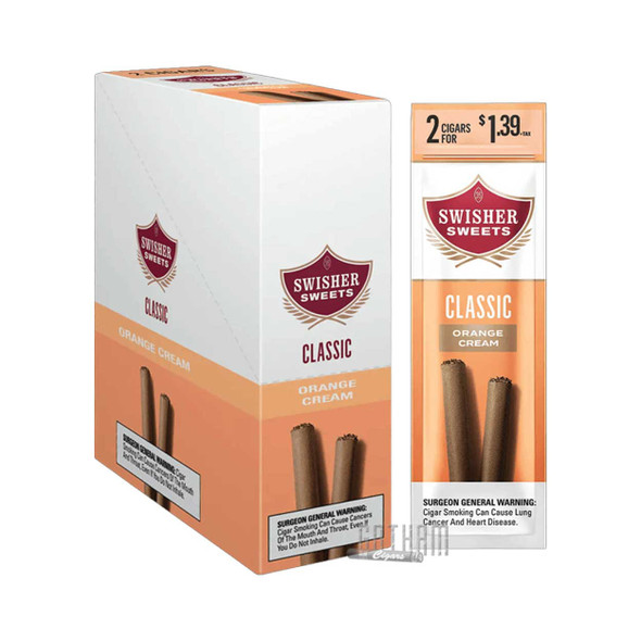 Swisher Sweets Cigarillos Orange Cream Box with single pouch