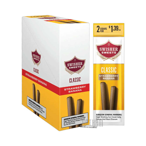 Swisher Sweets Cigarillos Strawberry Banana Box withs ingle pouch