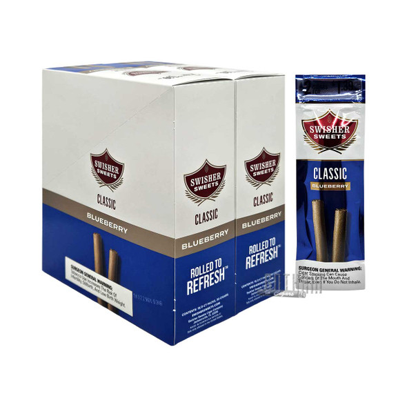 Swisher Sweets Cigarillos Blueberry Box and single pouch
