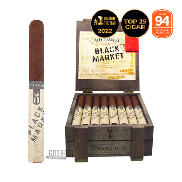 Alec Bradley Black Market Churchill Cigars Box & Stick