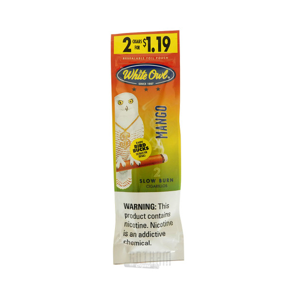 White Owl Cigarillos Mango foilpack front