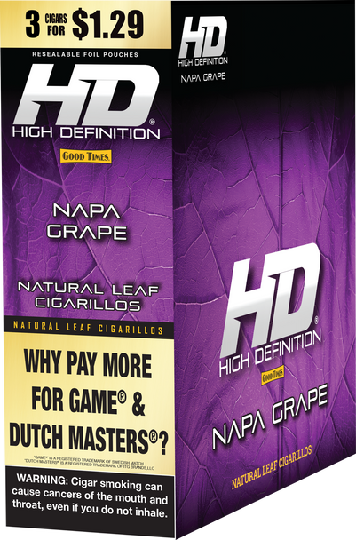 Good Times Cigarillos #HD Grape 3 for $1.29 Upright