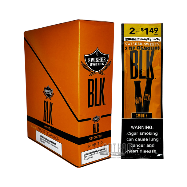 Swisher Sweets BLK Tip Cigarillos Smooth Carton and foilpack