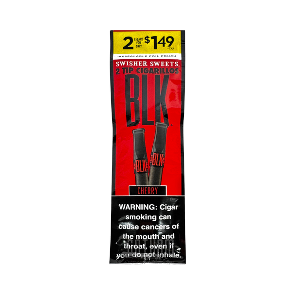 Swisher Sweets BLK Tip Cigarillos Cherry Foilpack Front