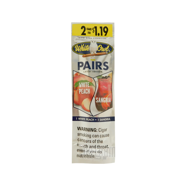 White Owl Cigarillos White Peach Side box