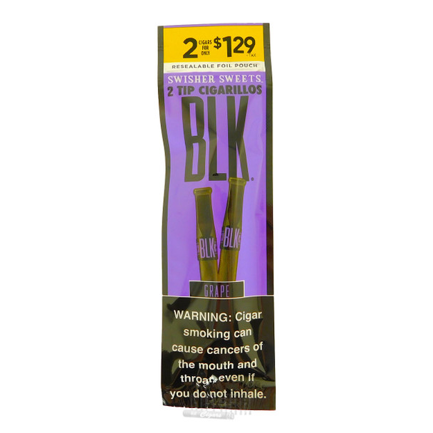 Swisher Sweets BLK Tip Cigarillos Grape pouch front