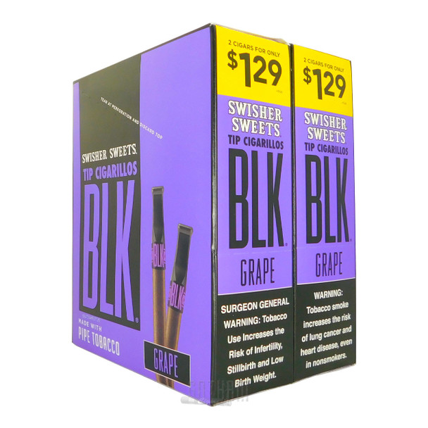 Swisher Sweets BLK Tip Cigarillos Grape box 