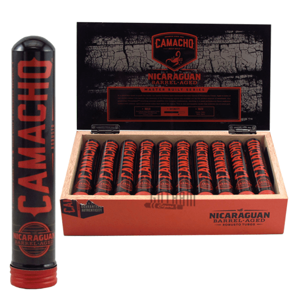 Camacho Nicaraguan Barrel-Aged Robusto Tubos Open Box and Tube