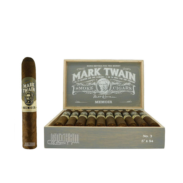 Mark Twain Memoir No. 3 open box and stick