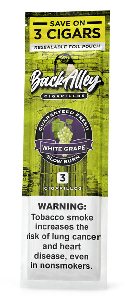 Back Alley Cigarillos White Grape foil pack