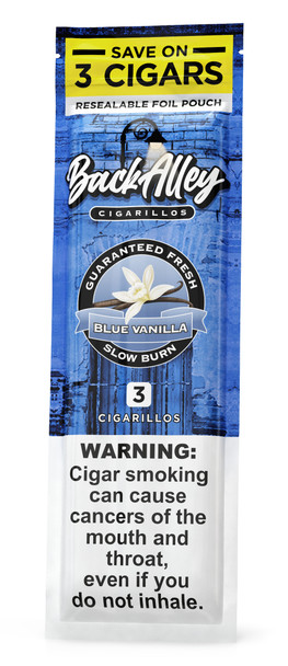 Back Alley Cigarillos Blue Vanilla foil pack