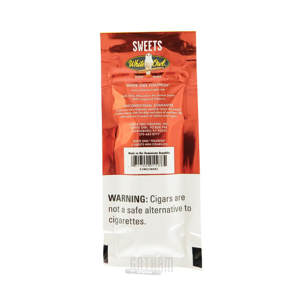 White Owl Mini Cigarillos Sweets  pouch back