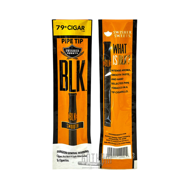 Swisher Sweets BLK Tip Cigarillos Smooth Pouch Front and Back