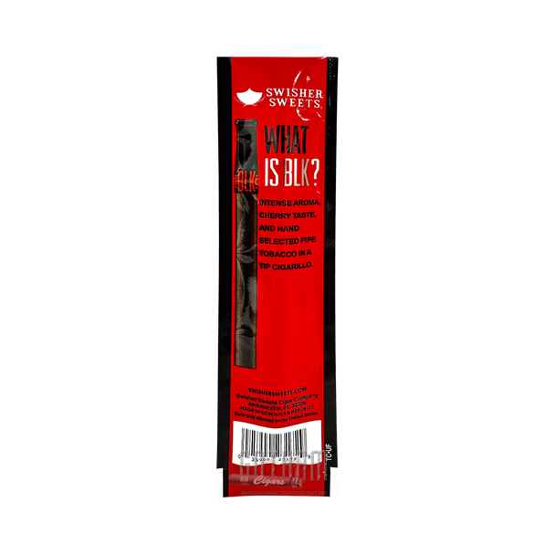 Swisher Sweets BLK Tip Cigarillos Cherry Singles- Pouch Back