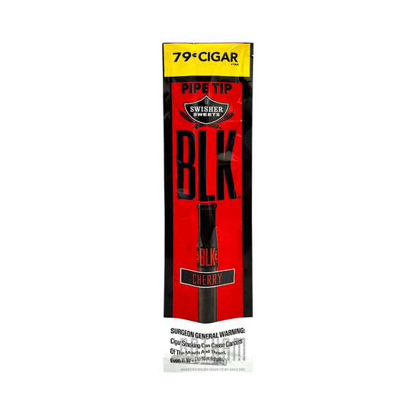 Swisher Sweets BLK Tip Cigarillos Cherry Singles- Pouch Front