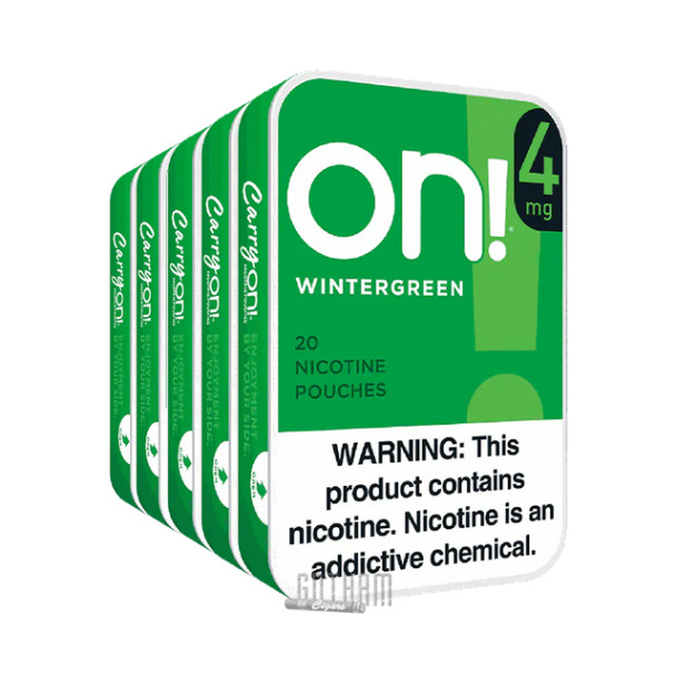 ON! Nicotine Pouches Wintergreen 4MG - 5 Cans