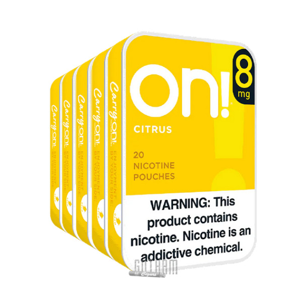 ON! Nicotine Pouches Citrus 8MG - 5 Cans