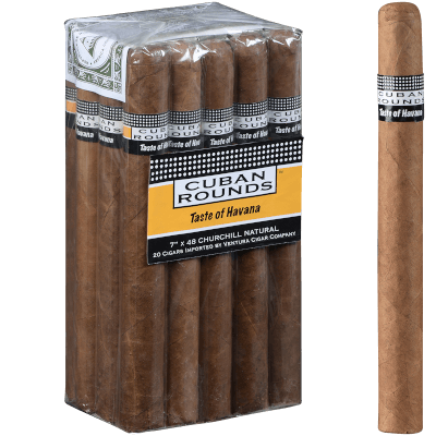 Cuban Rounds Natural Churchill Pack with Stick