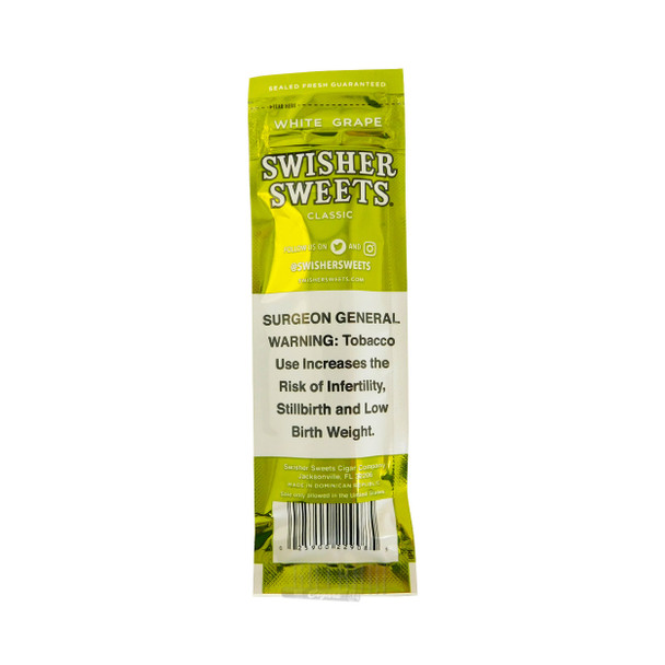 Swisher Sweets Cigarillos White Grape foilpack back